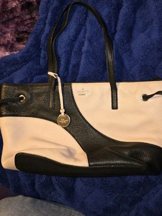 kate spade Handbags - kate spade Two-Tone Black and Cream Leather Tote